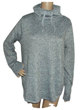 Old Navy Active Shirt Womens Large Gray Heather Funnel Mock Neck Pullover Knit